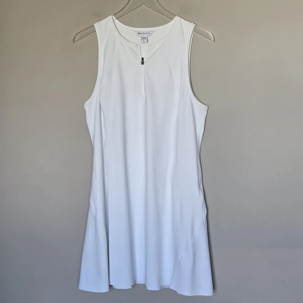 Athleta Ace Tennis Pickleball Athletic Dress White Sleeveless Size L